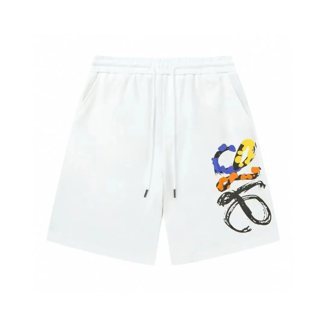 Other White Love Print Shorts Casual White - 1