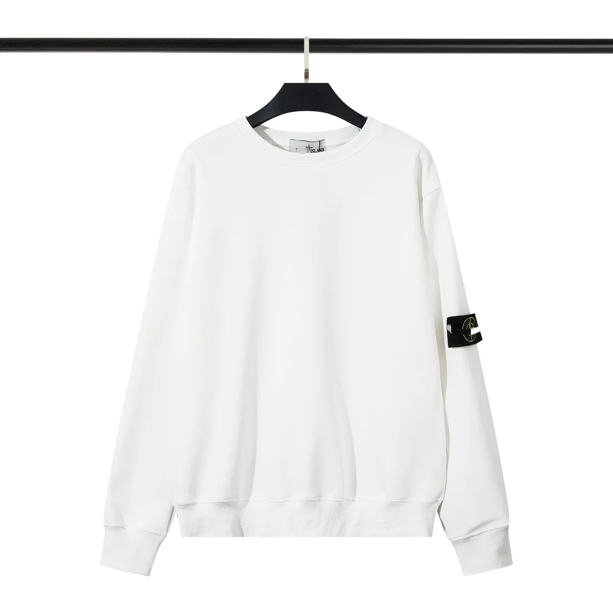 Stone Island Stone Island White Fleece Lined Crewneck Sweatshirt White