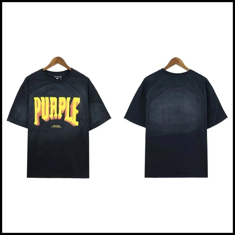 Purple Brand Purple Brand P001 Black 'PURPLE' Graphic T-Shirt Black - 1