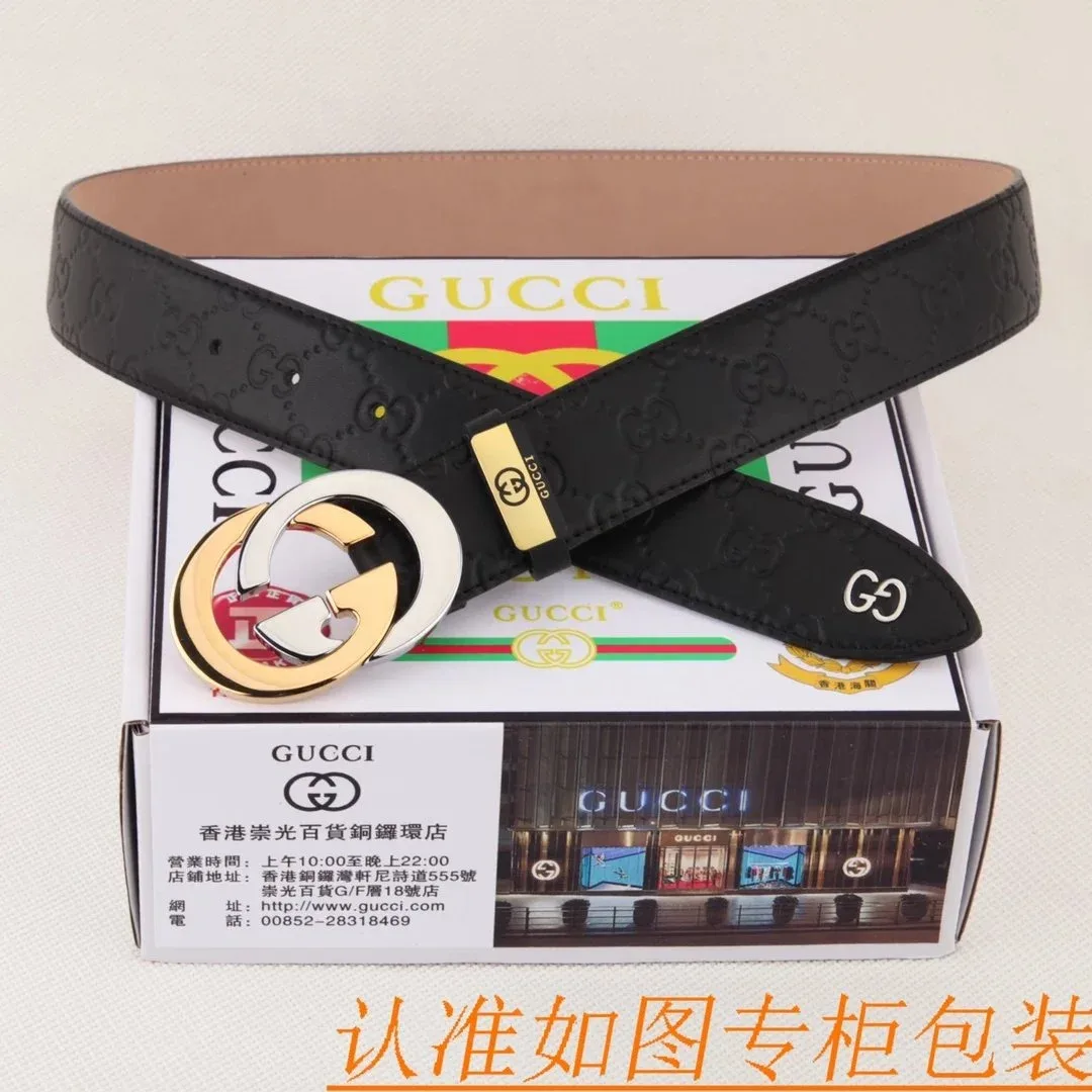 Gucci Gucci GG Belt Black Leather Belt Black - 1