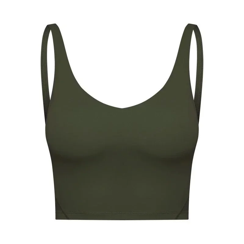 Other Solid Olive Green Crop Top Green - 1