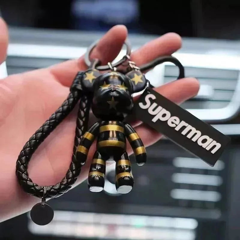 Other Superman Keychain Bear Charm Black & Gold Accessories Black - 1