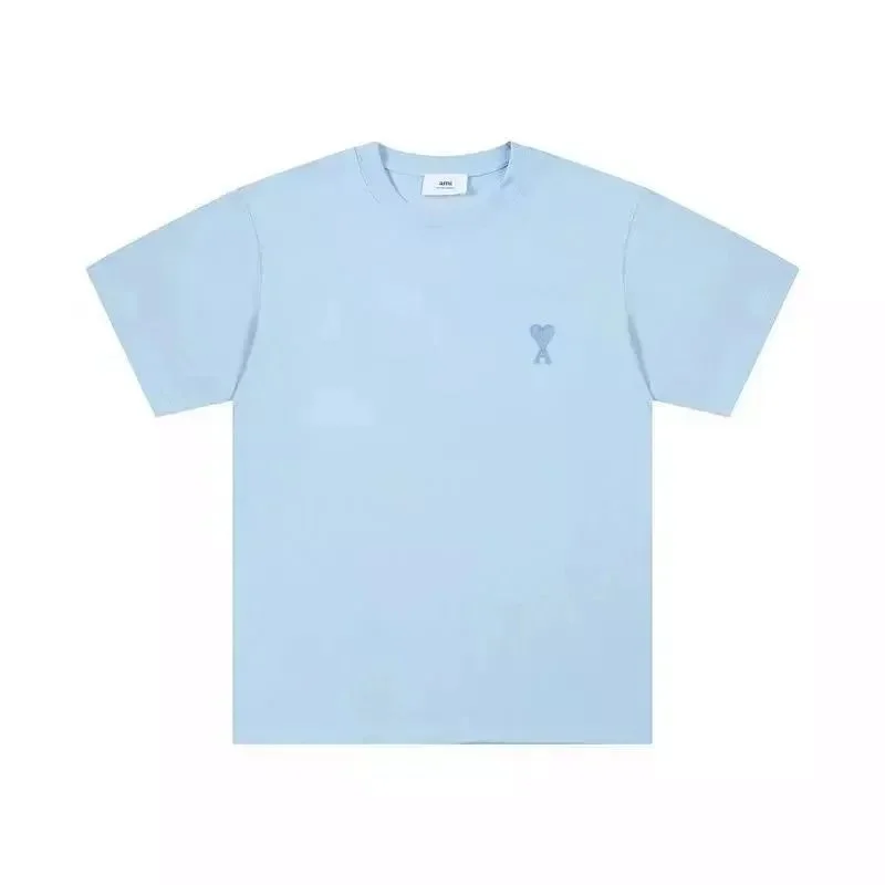 Ami Paris Ami Paris Light Blue A-Mini Logo T-Shirt Blue - 1