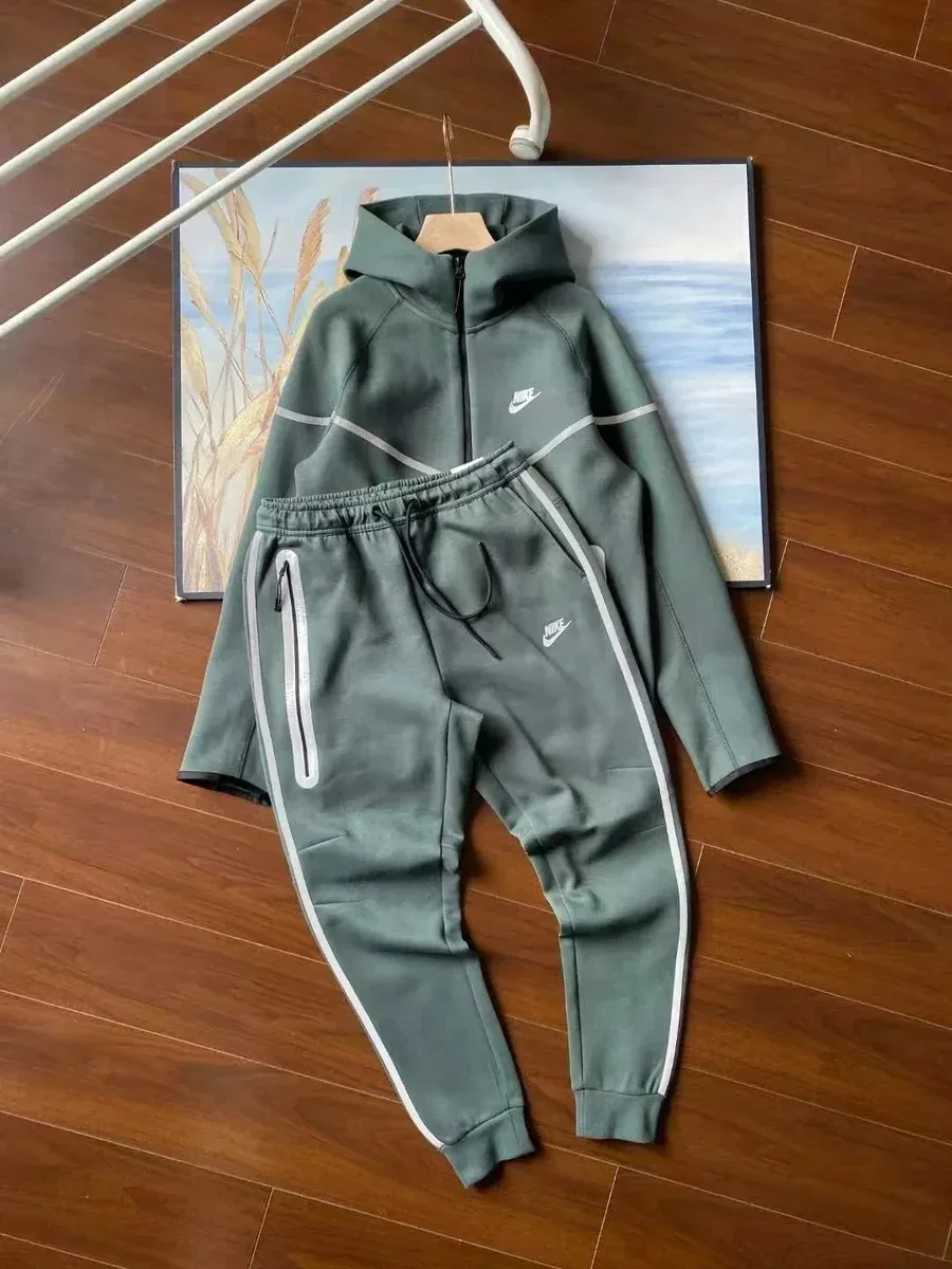Nike Nike Tech Fleece Sage Green Tracksuit Set Green