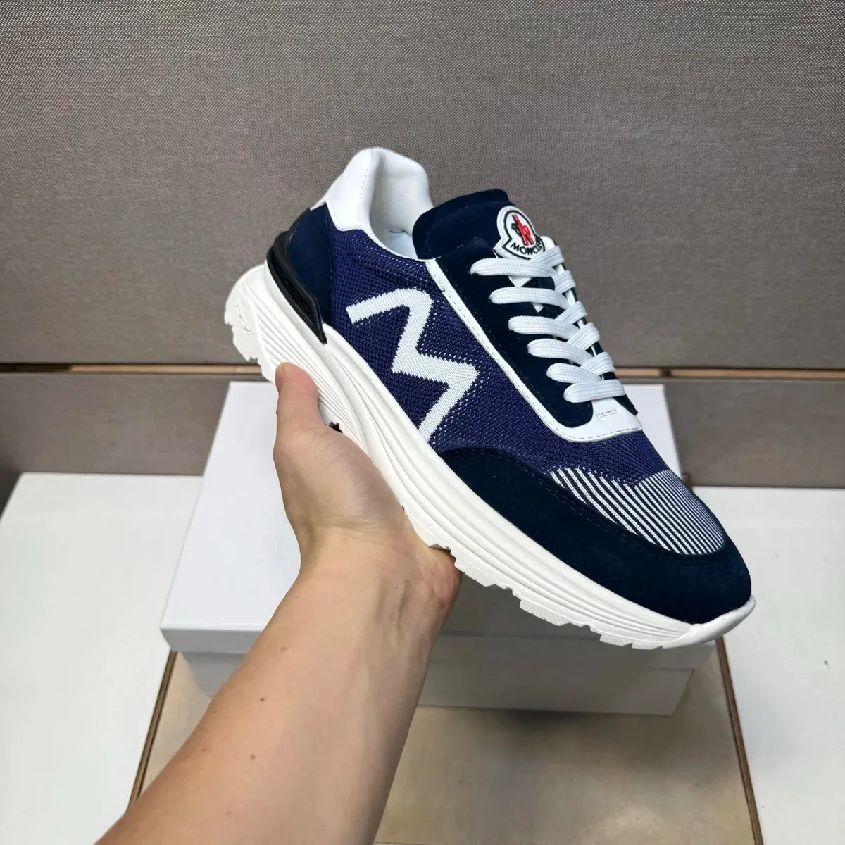 Moncler Moncler M Logo Sneakers Navy/White Navy