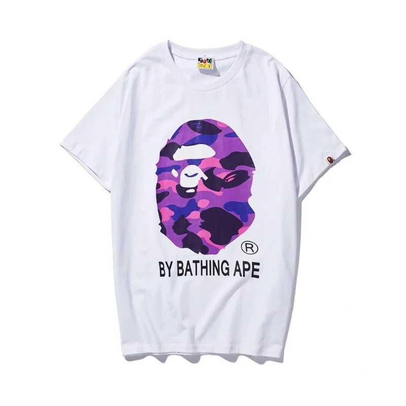 A Bathing Ape A Bathing Ape BAPE STA Purple Camo T-Shirt White - 1
