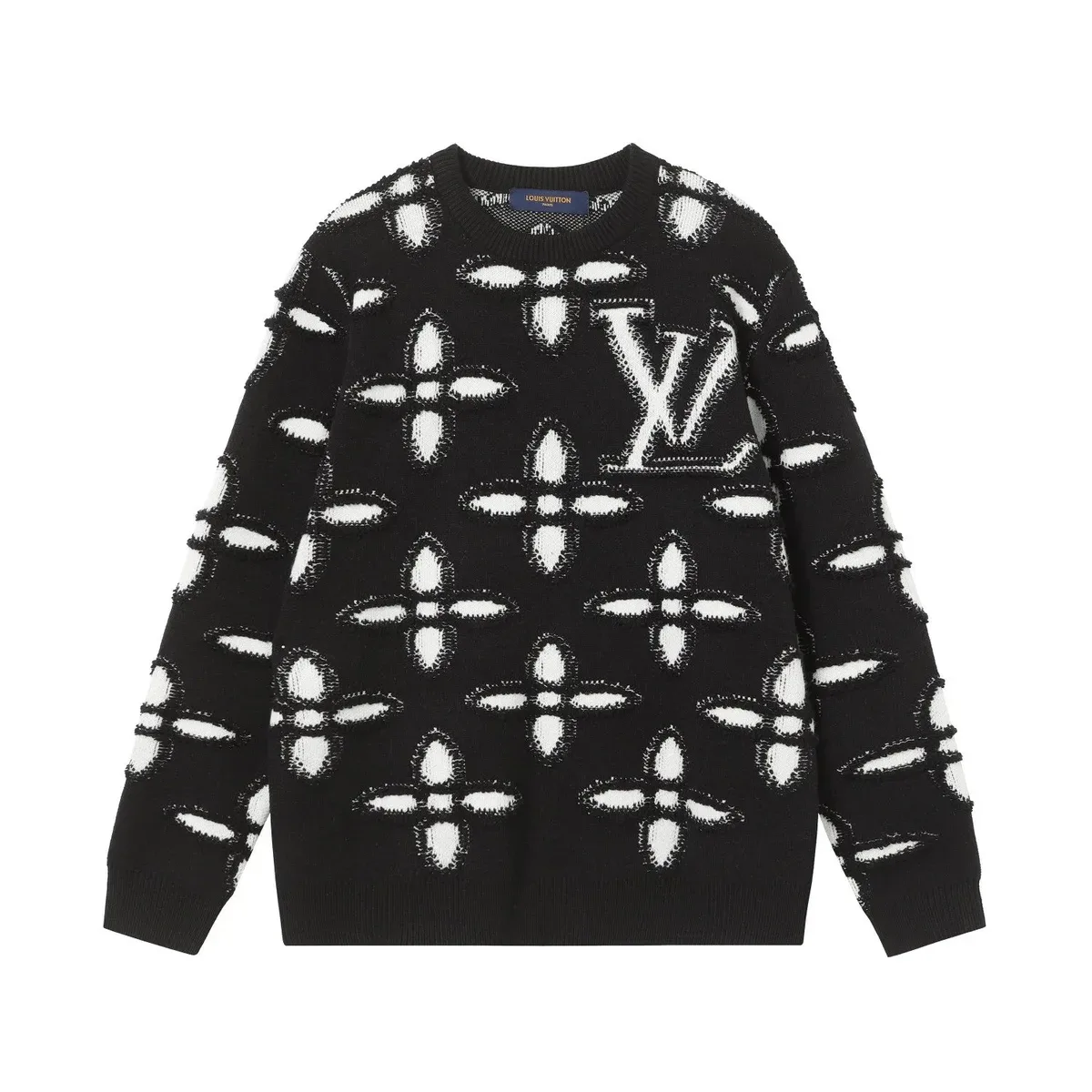 Louis Vuitton Louis Vuitton Monogram Black/White Knit Sweater Black