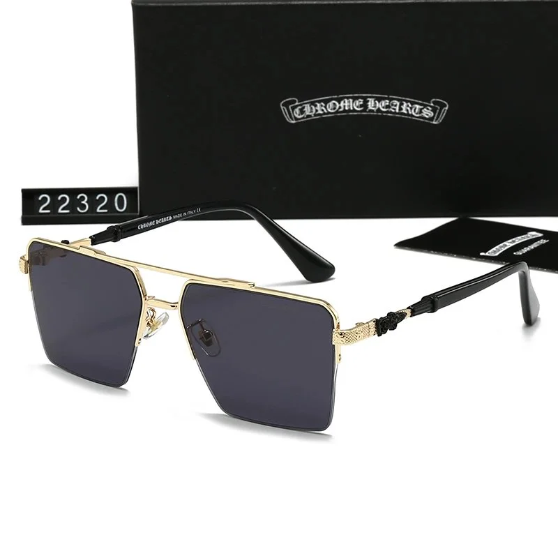 Chrome Hearts Chrome Hearts CH Cross Square Sunglasses Black/Gold Black - 1