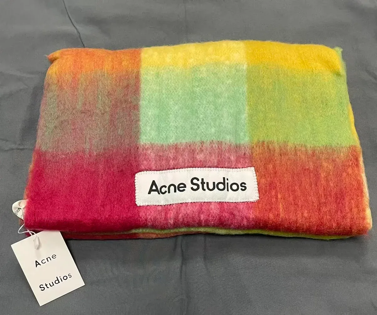 Acne Studios Acne Studios Rainbow Gradient Checkered Scarf Multicolor