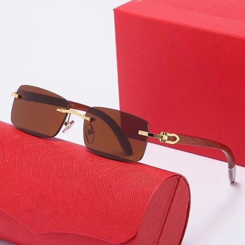 Cartier Cartier Soleil Blanc C2 Gold Frame Brown Lens Sunglasses Gold - 1