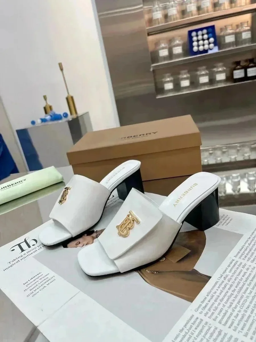 Burberry Burberry TB Monogram White Mules White