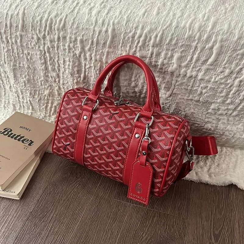 2218 Red Goyard Barrel Bag