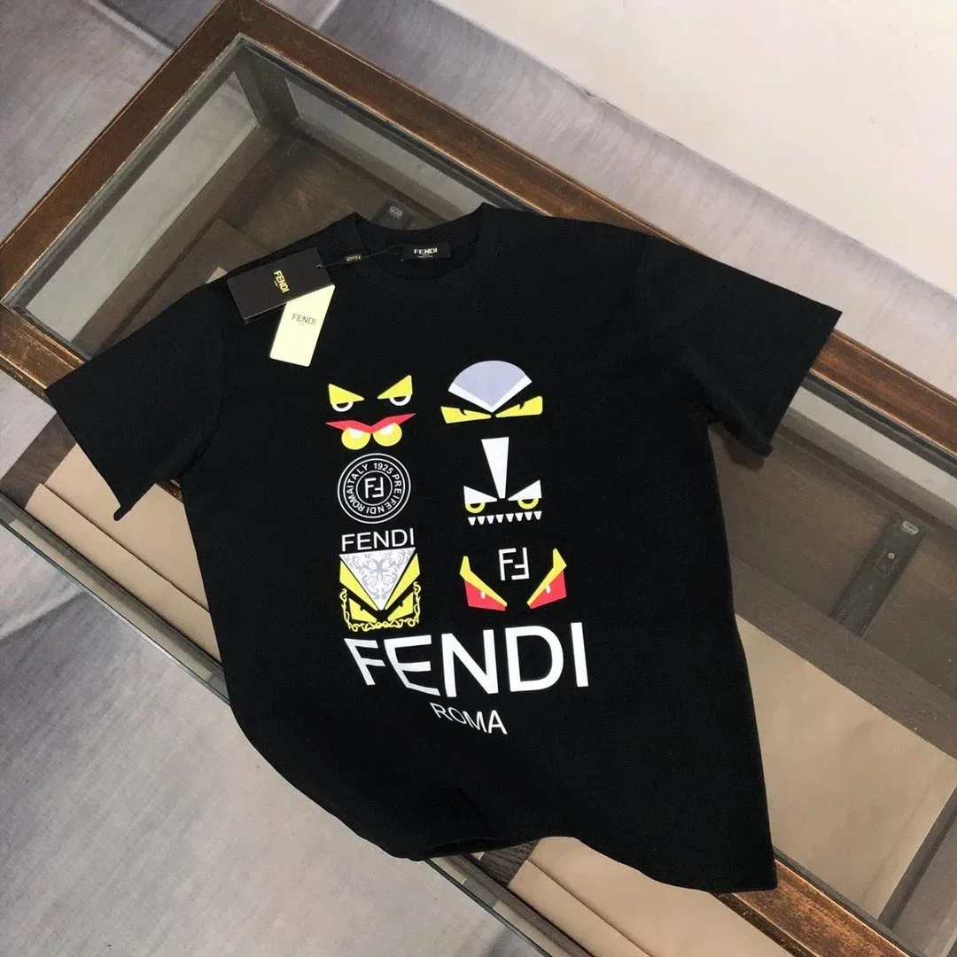 Fendi Fendi Black Monster Face T-Shirt Black - 1