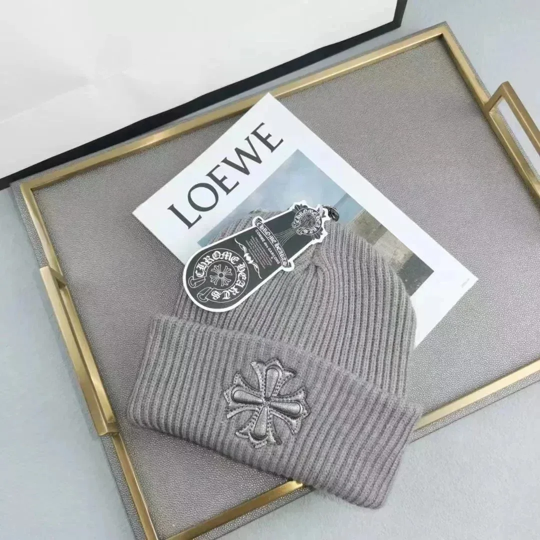 Chrome Hearts Chrome Hearts CH Cross Beanie Grey Headwear Grey - 1