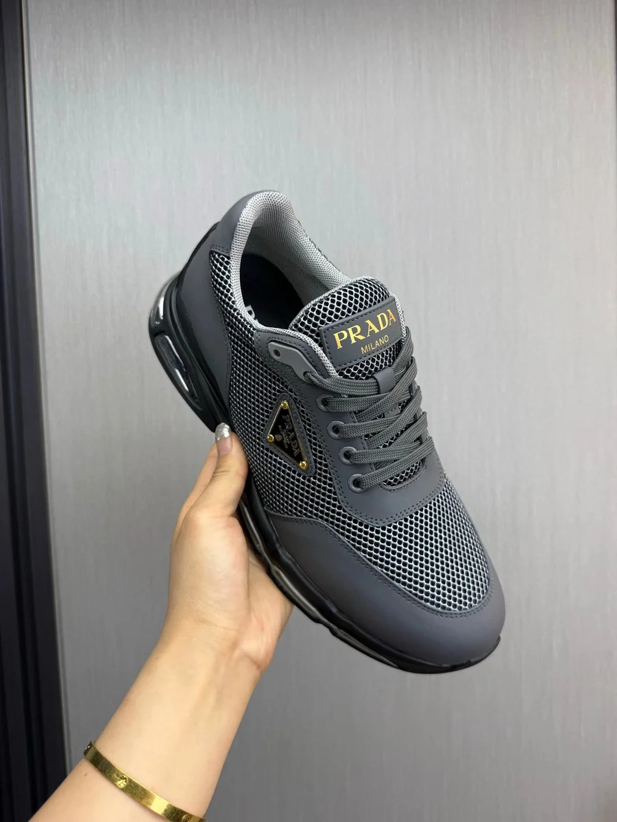 Prada Prada Runners Grey Mesh Sneakers Grey