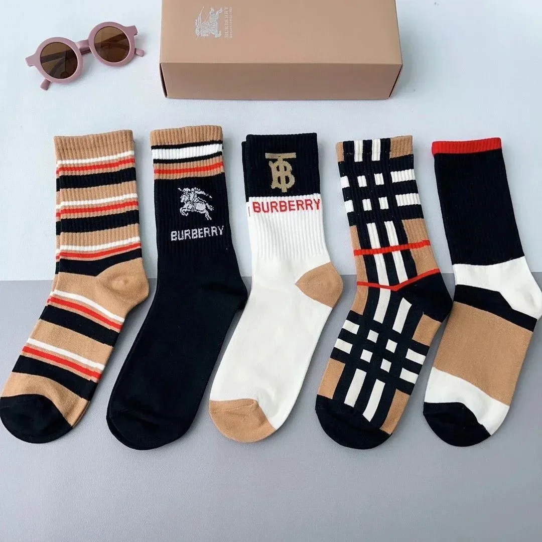 Burberry Burberry Classic Logo Socks Beige/Black Beige - 1