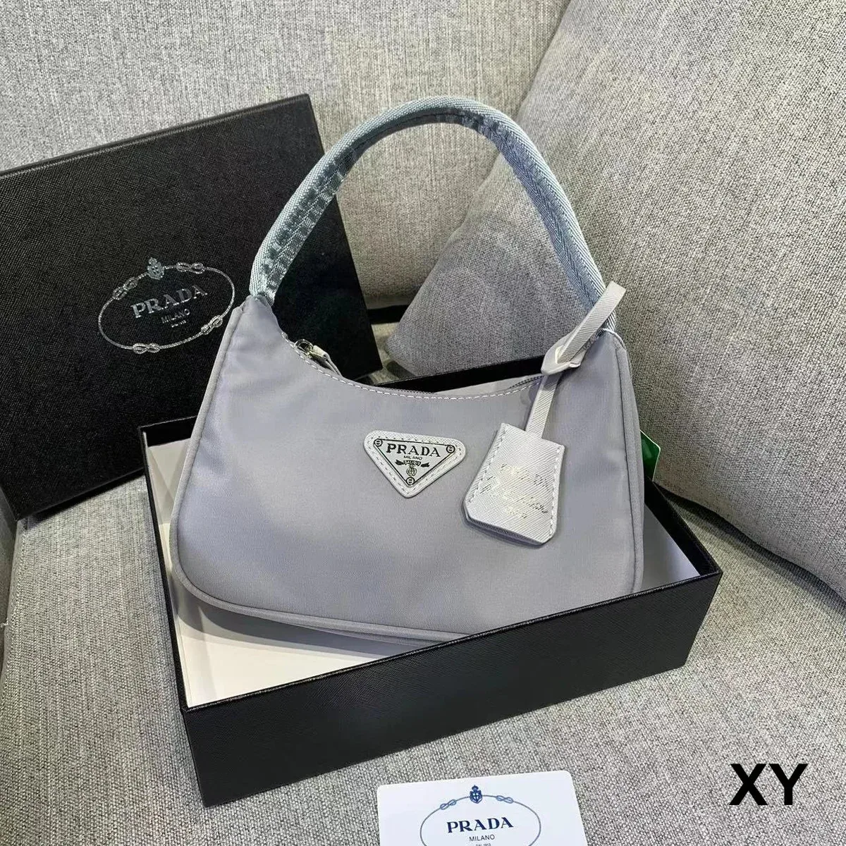 Prada Prada Re-Edition 2005 Grey Shoulder Bag Grey