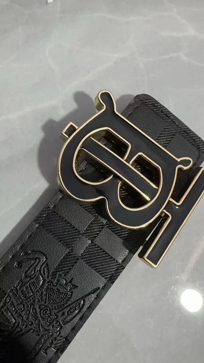 Burberry Burberry TB Monogram Belt Black/Gold Leather Black - 1