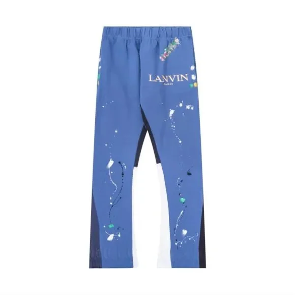 Lanvin Lanvin Blue Multi-Splatter Jogger Trousers Blue