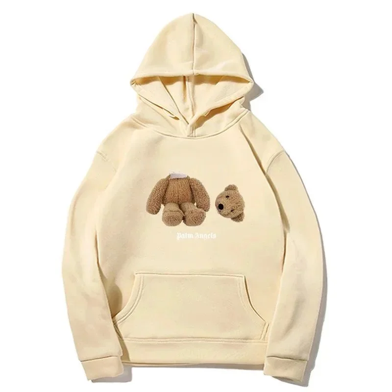 Palm Angels Palm Angels Bear Cream Hoodie Cream - 1