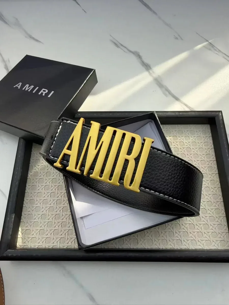 Amiri Amiri Black Gold AMIRI Logo Belt Black - 1