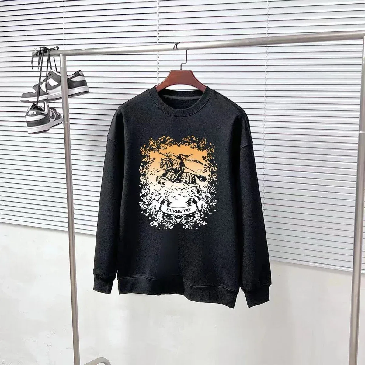 Burberry Burberry Knight Print Crewneck Sweatshirt Black Black - 1