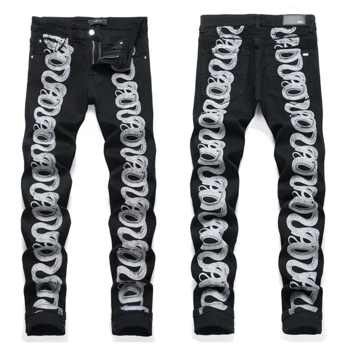 Amiri Amiri AMIRI Silver Graffiti Black Jeans Black - 1