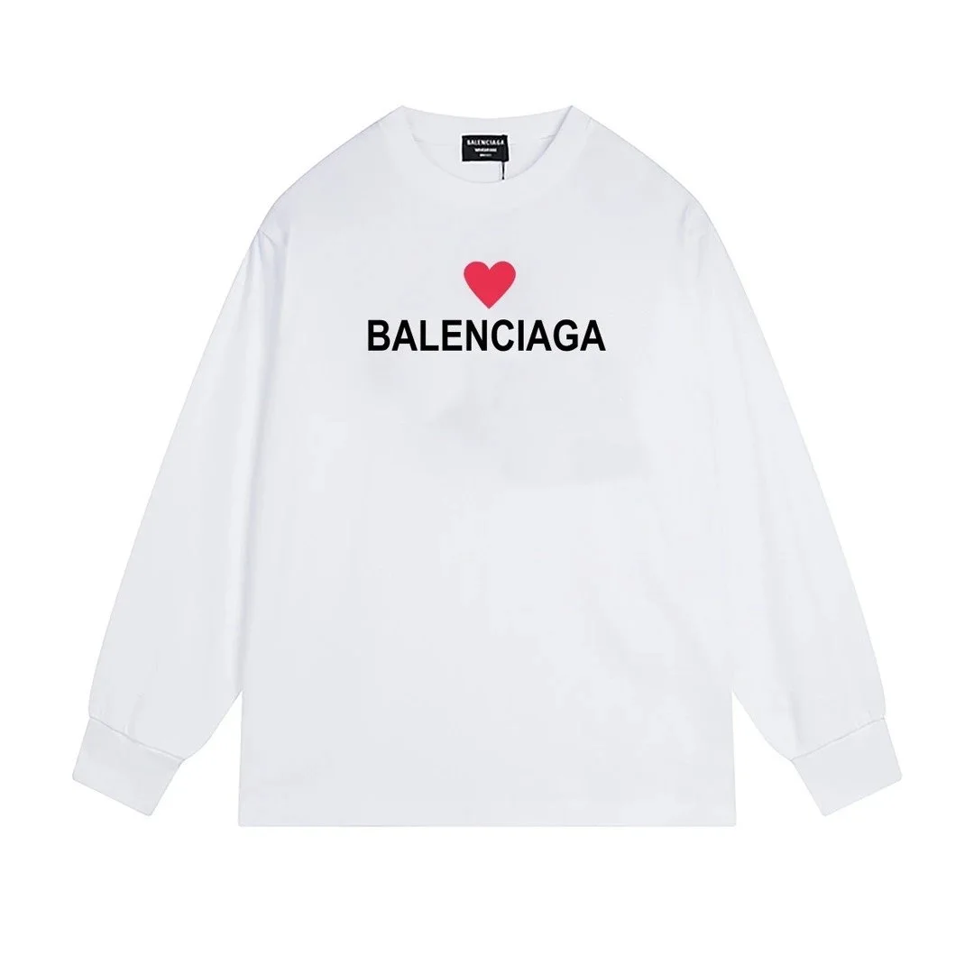 Balenciaga Balenciaga Love Heart White Long-Sleeve T-Shirt White - 1