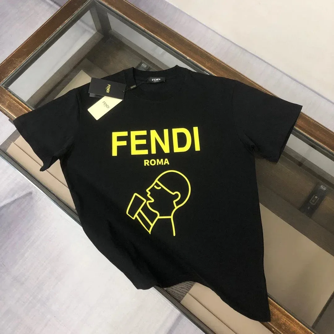 Fendi Fendi Black 'Roma' Logo T-Shirt Black - 1