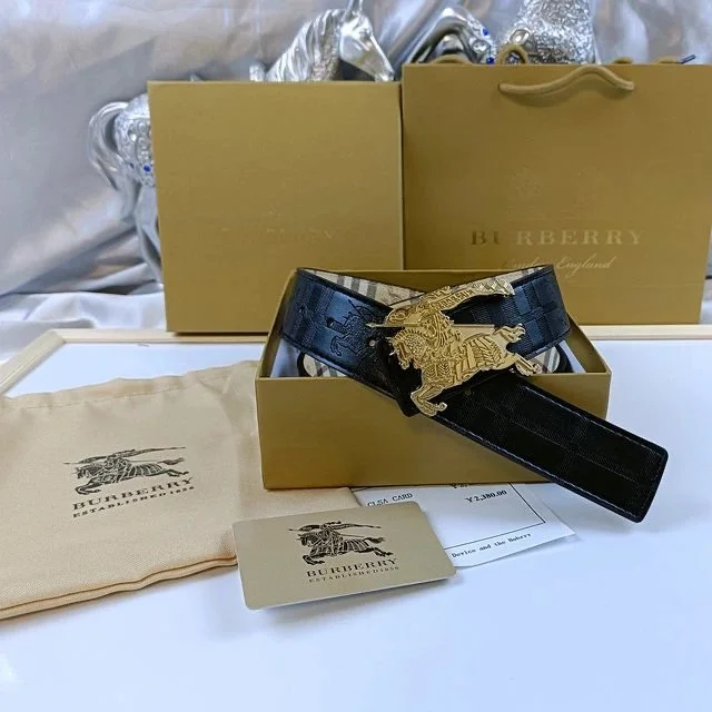 Burberry Burberry Double Sided Belt Black & Gold Belt Black - 1