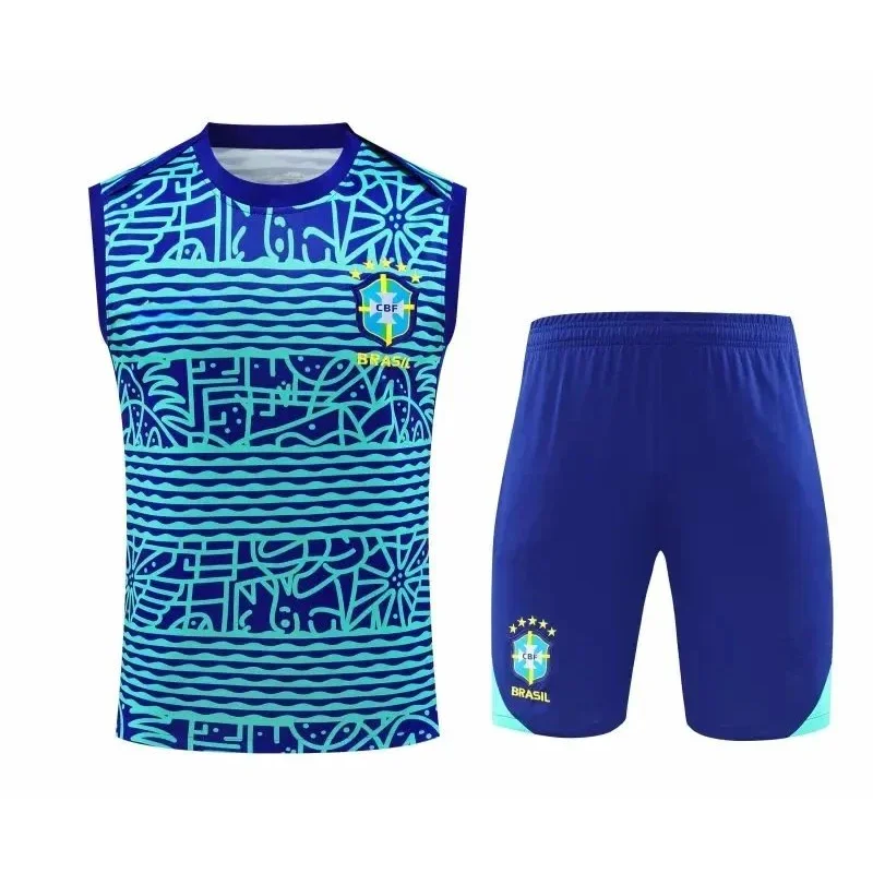 Adidas Adidas Classic Football Brazil Jersey Set Blue Blue - 1