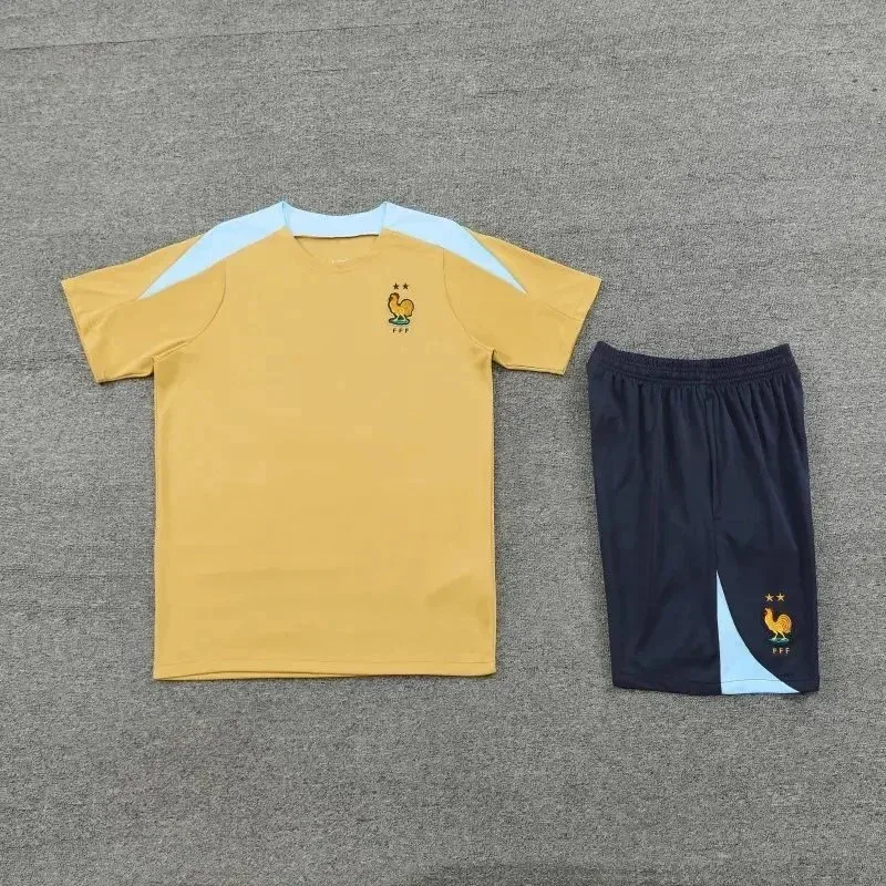 Other France Football Jersey Set Yellow/Blue Shorts Yellow - 1