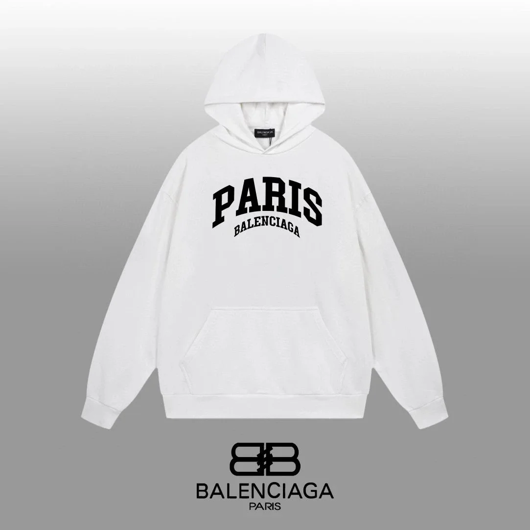 Balenciaga Balenciaga Paris Hoodie White White - 1