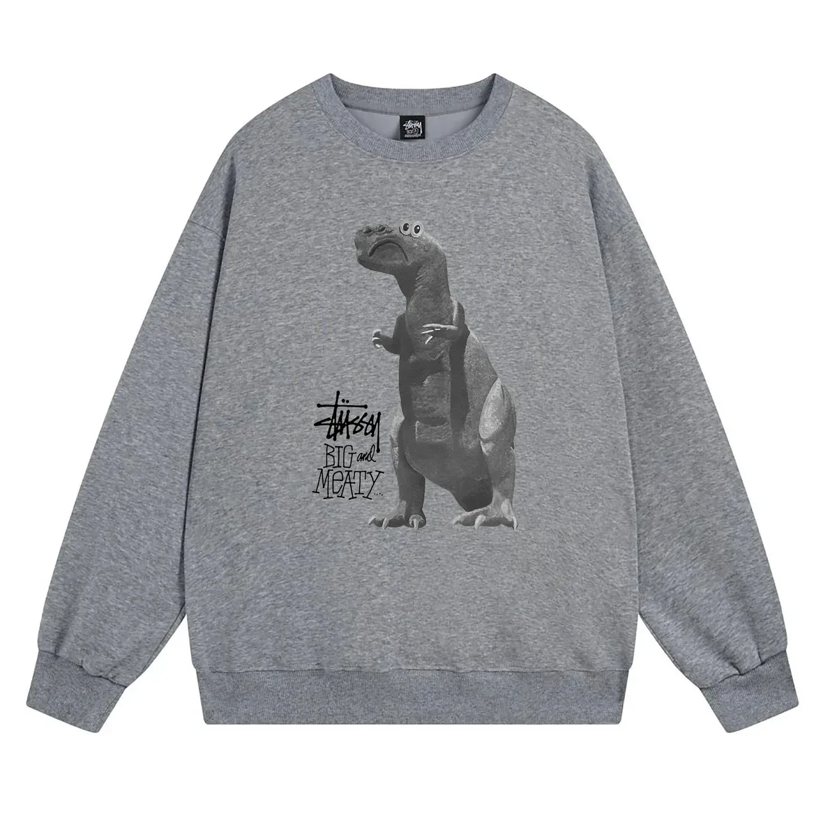 Stussy Stussy Big and Meaty Graphic Crewneck Sweatshirt Grey - 1