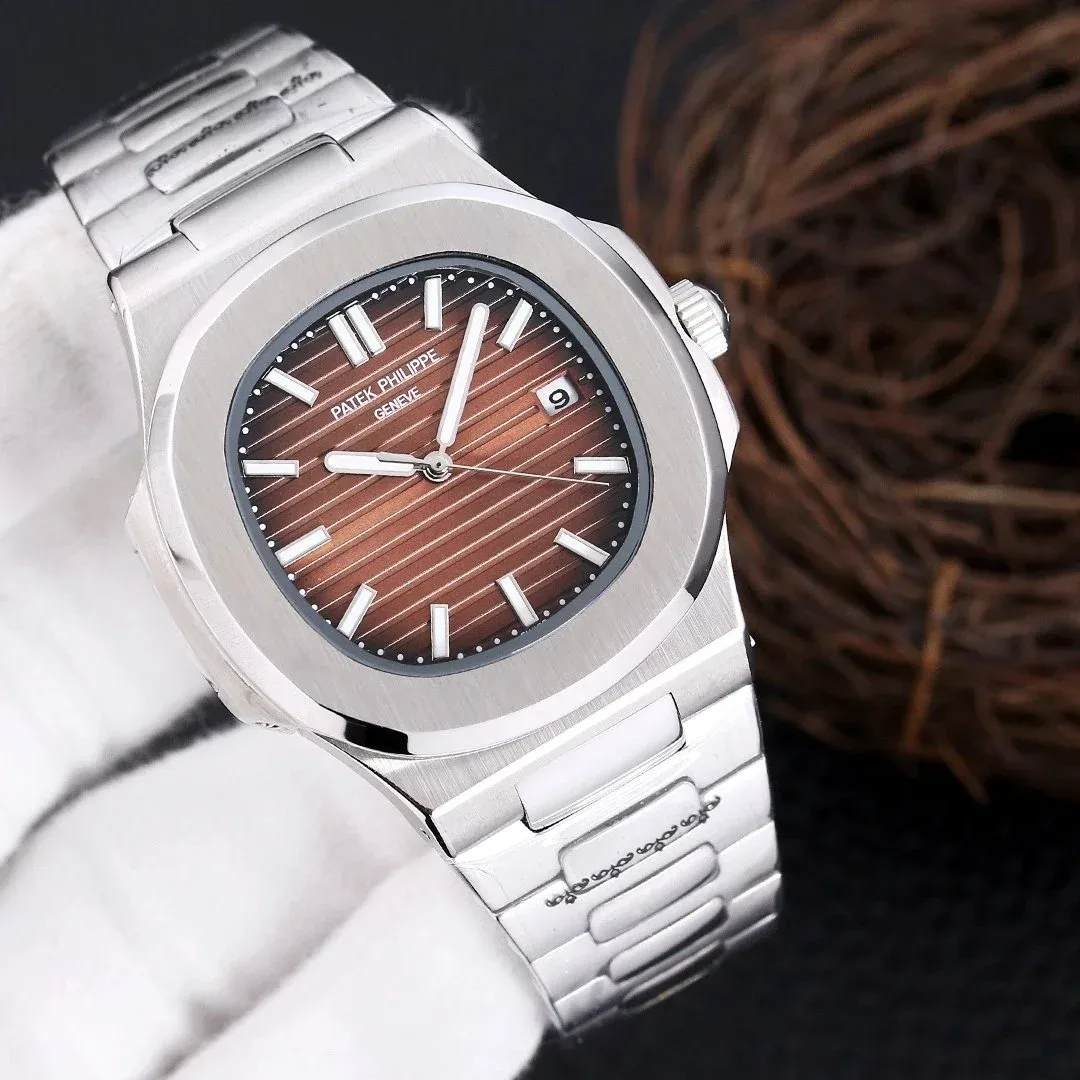 Patek Philippe Nautilus Silver Case Brown Dial Watch