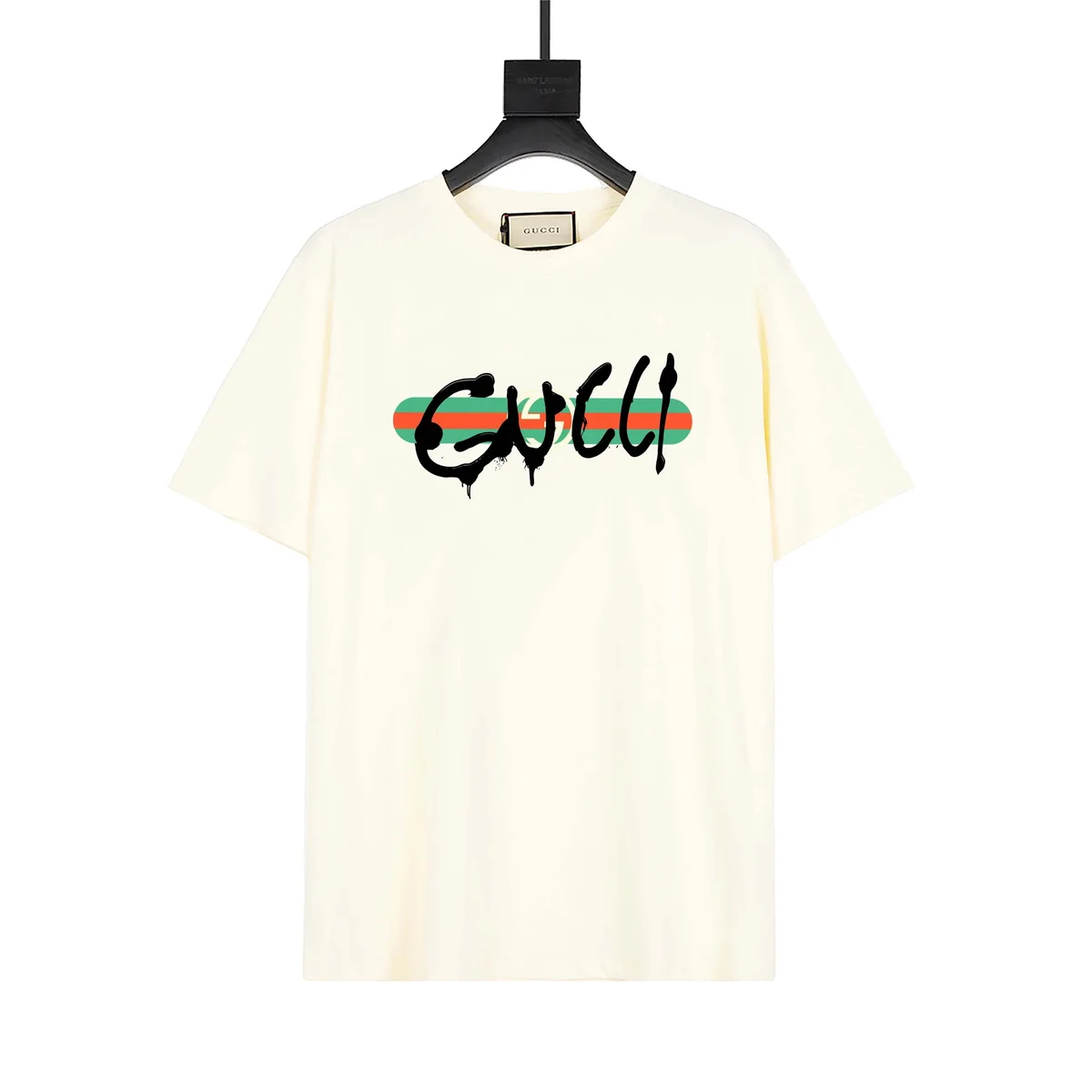 Gucci Gucci 'Gucci' Print T-Shirt Cream Cream - 1