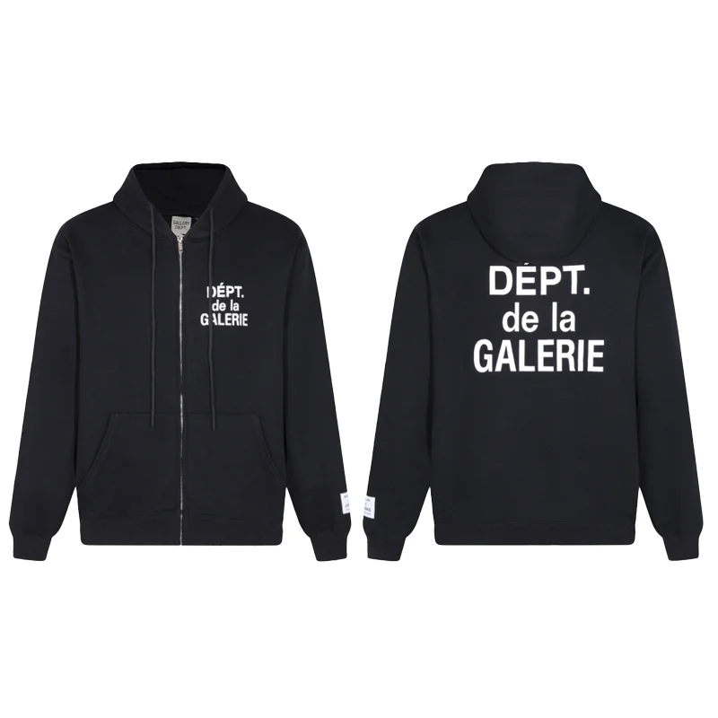 Gallery Dept. Gallery Dept. DEPT. de la GALERIE Black Zip-Up Hoodie Black - 1