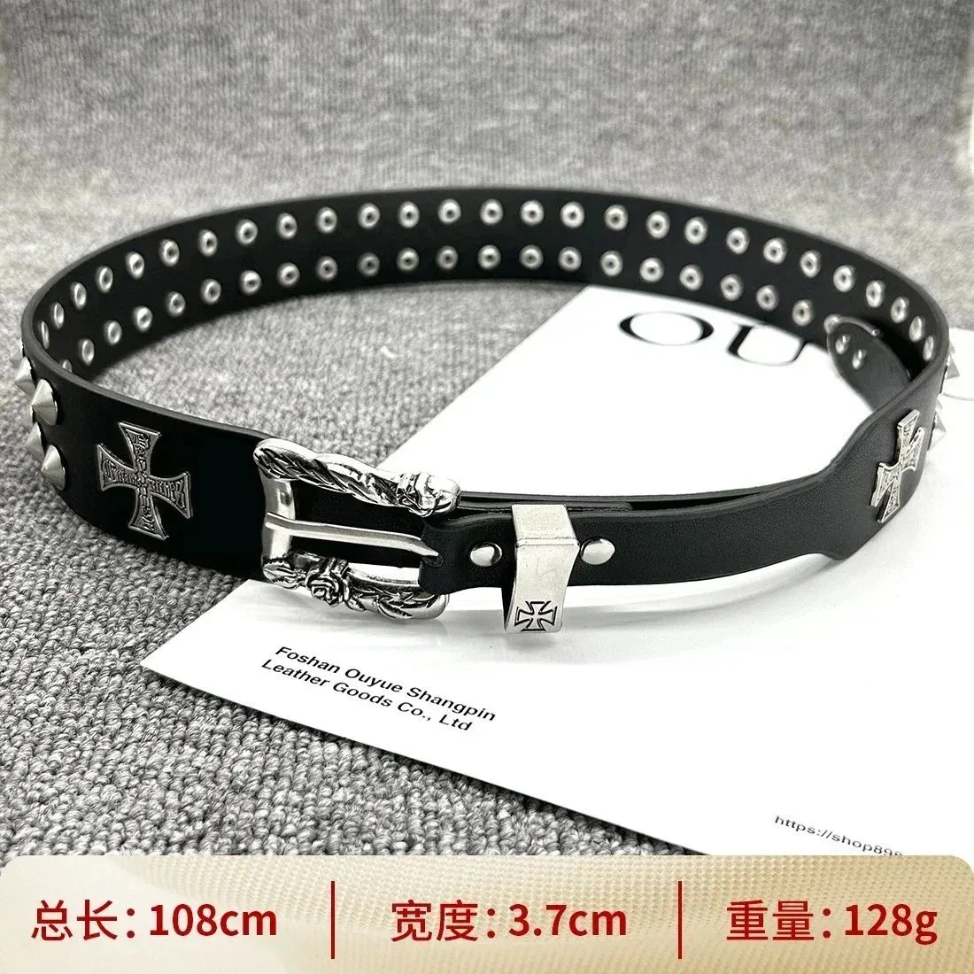 Chrome Hearts Chrome Hearts CH Cross Double Cross 108cm Belt Black