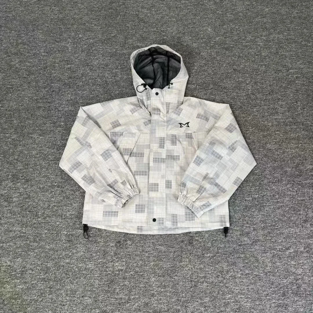 Other Unisex Pixel Camo Hooded Jacket me-h005 Grey Grey - 1