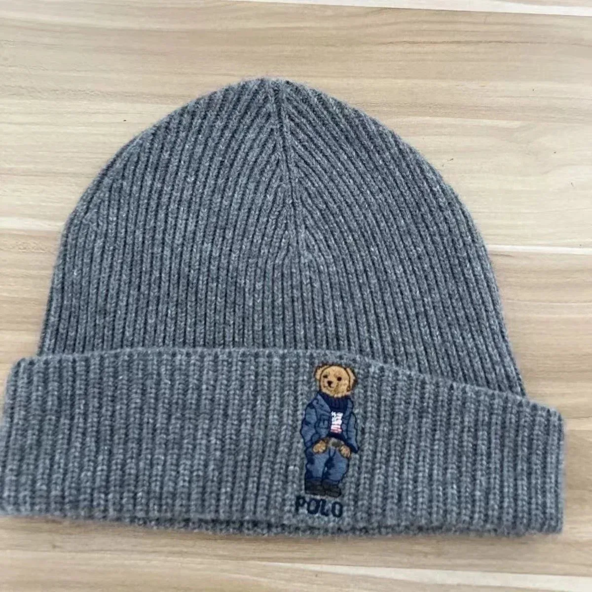 Polo Ralph Lauren Polo Ralph Lauren Bear Beanie Grey Winter Hat Grey - 1