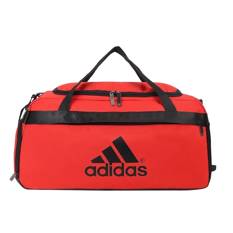 Adidas Adidas Red Duffle Bag with Black Stripes Red - 1