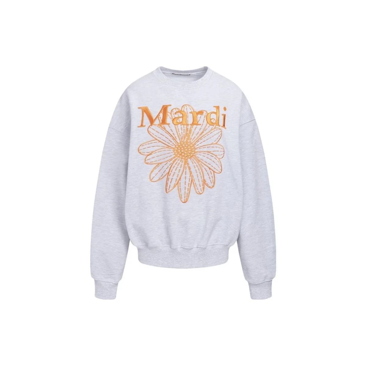 Mardi Mercredi Mardi Mercredi Light Heather Grey/Orange Embroidered Sweatshirt Grey - 1