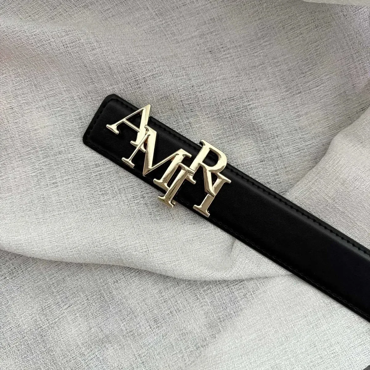 Amiri Amiri AMIRI Black/Gold Buckle Belt Black - 1