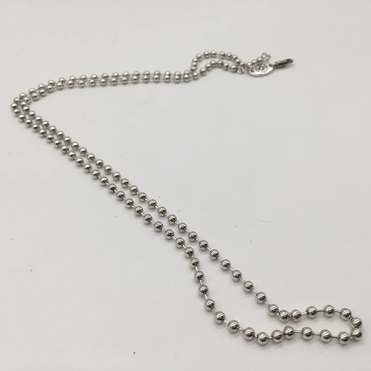 Other Metal Bead Chain Necklace Silver - 1