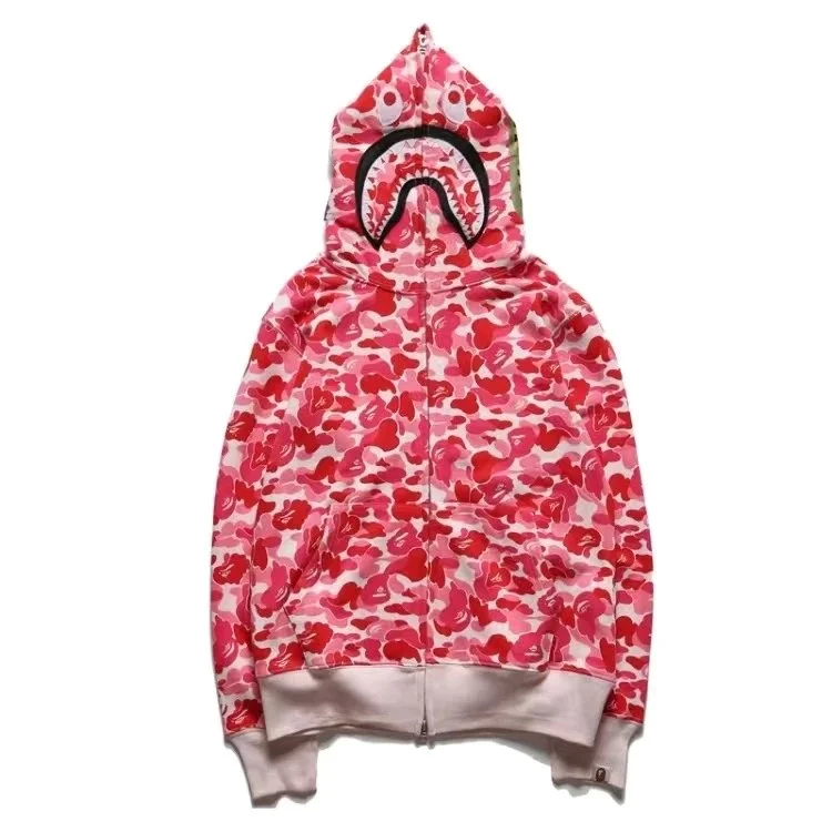 A Bathing Ape A Bathing Ape ABC Camo Pink Fleece Zip-Up Hoodie Pink - 1