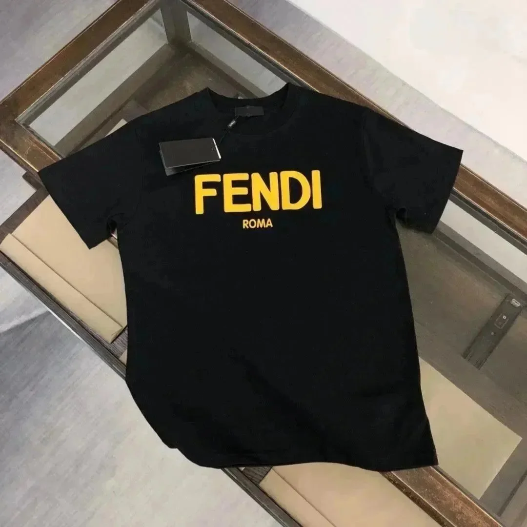 Fendi Fendi FENDI ROMA Black/Yellow T-Shirt Black