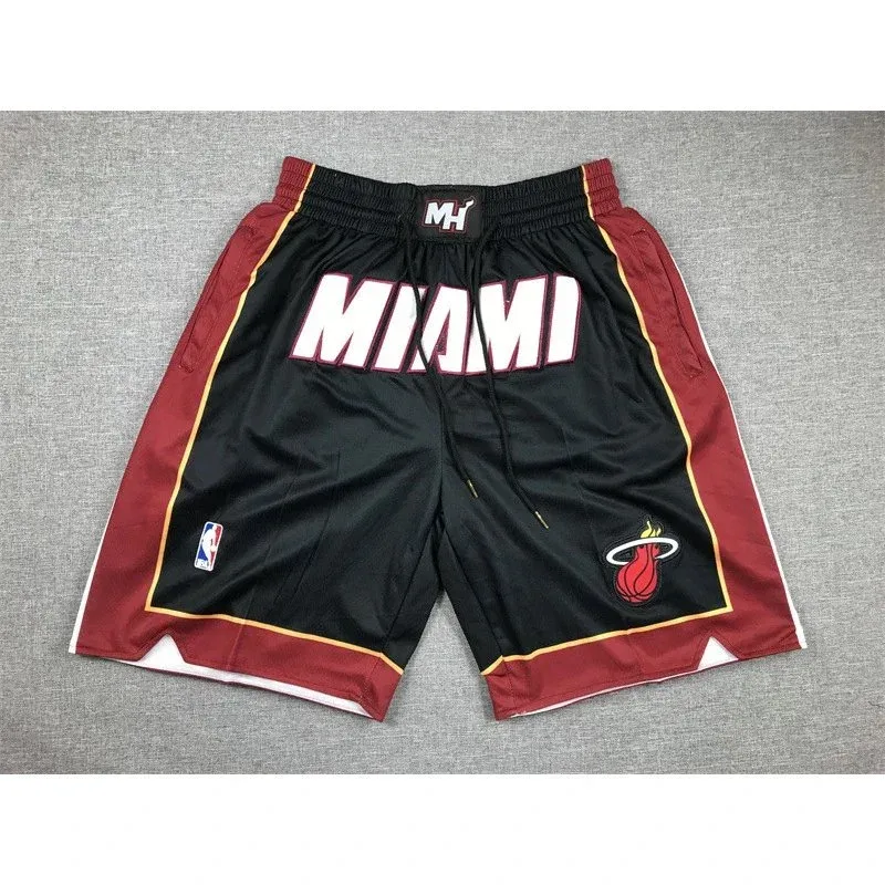 Other Miami Heat Basketball Shorts Black Red Black - 1