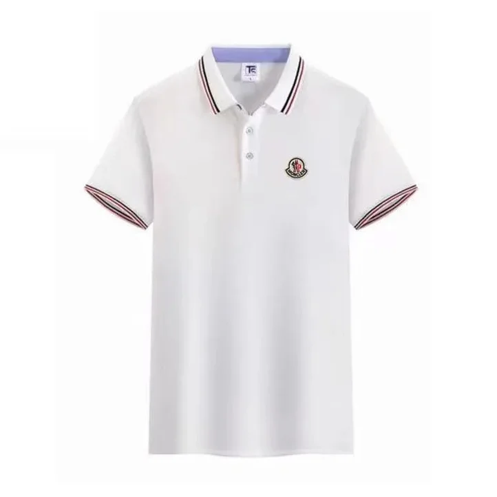 Moncler Moncler White Polo Shirt with Striped Trim White