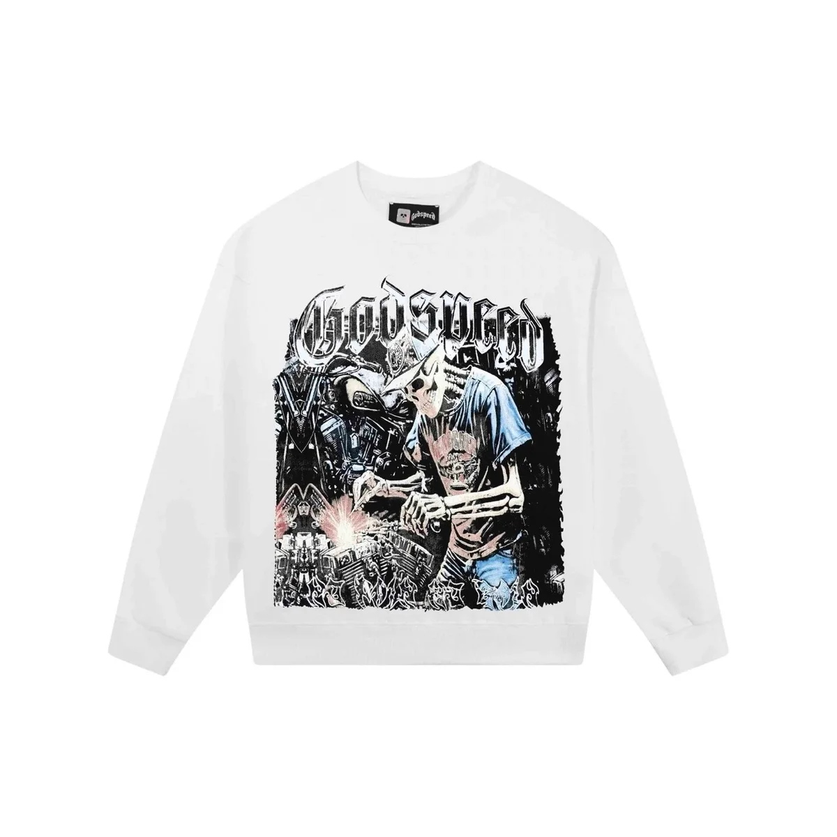 Godspeed Godspeed Godspeed White Crewneck Sweatshirt White - 1