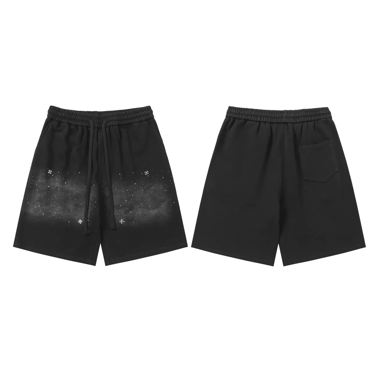 Other Black Galaxy Print Shorts Casual Black - 1